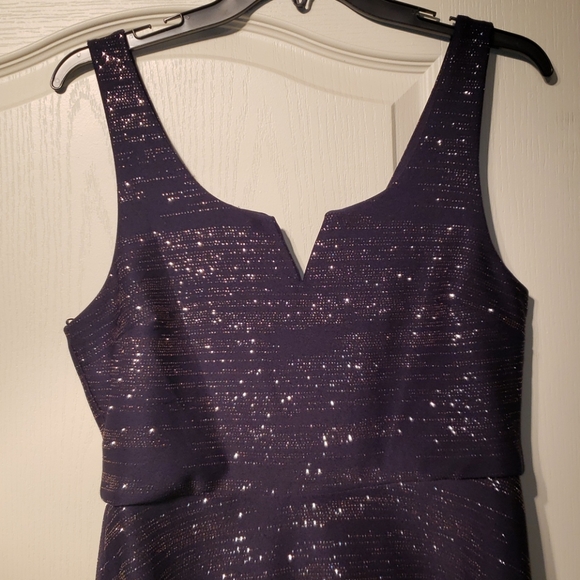 Francesca's Collection navy blue and gold dress - Picture 3 of 7